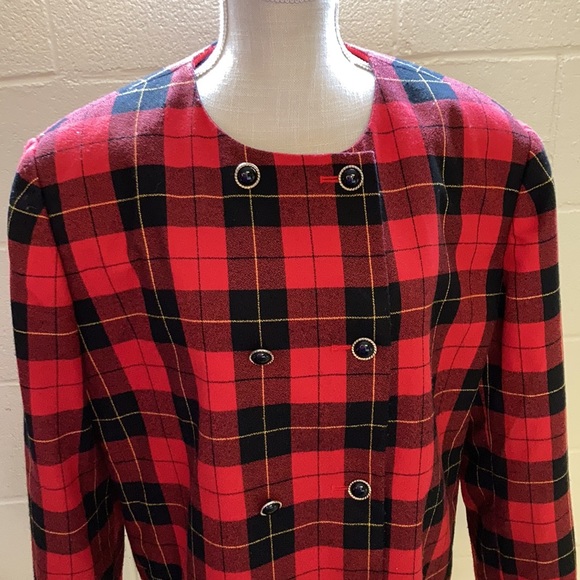 Vintage Maggie Barnes Red Plaid Jacket - Picture 3 of 8